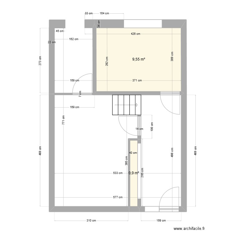 Elgazi. Plan de 2 pièces et 10 m2