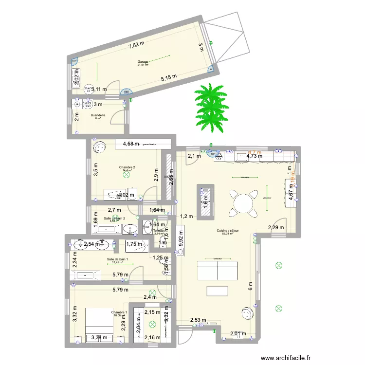 Arbonne maison elec. Plan de 11 pièces et 139 m² Arbonne maison elec. Plan de 11 pièces et 139 m²