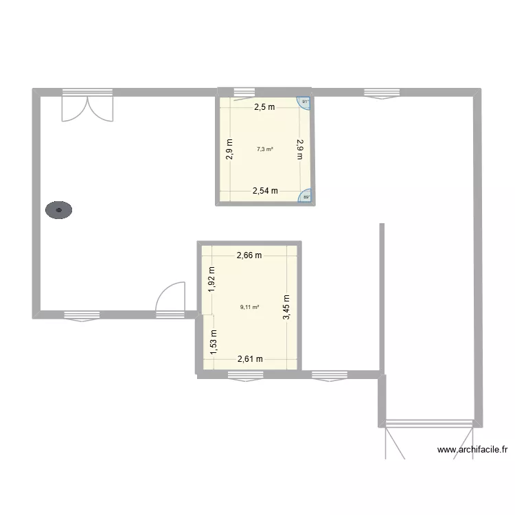 serignan. Plan de 2  et 16 m²