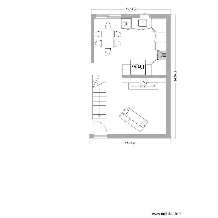 Caroline cuisine avant. Plan de 