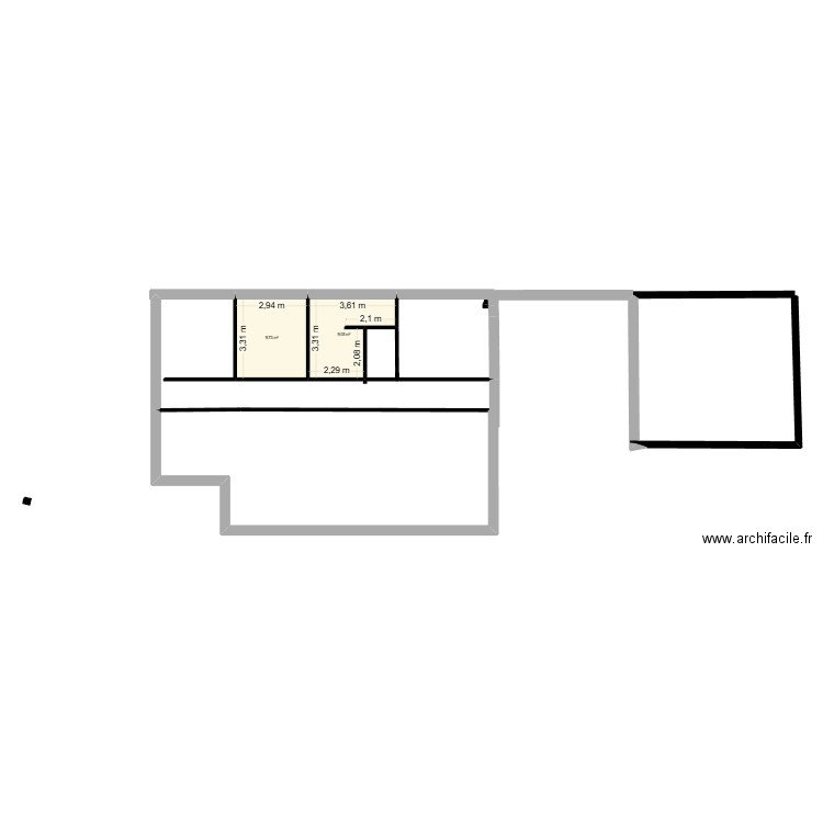 projet 2. Plan de 2 pièces et 19 m2