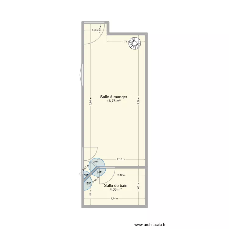 APPART BEAUVALLON. Plan de 2  et 21 m²
