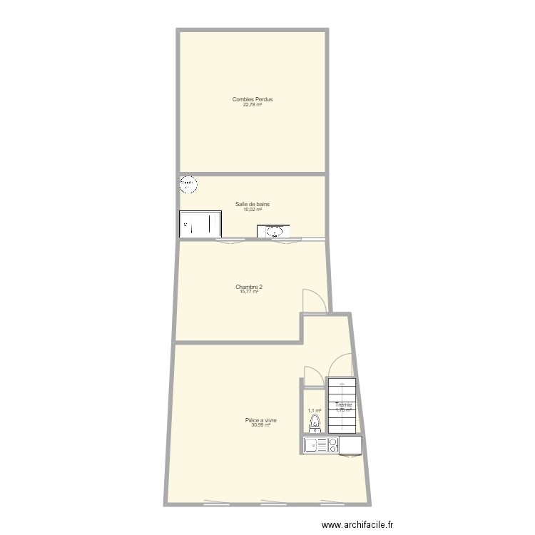 R+1 Projet. Plan de 0 pièce et 0 m2