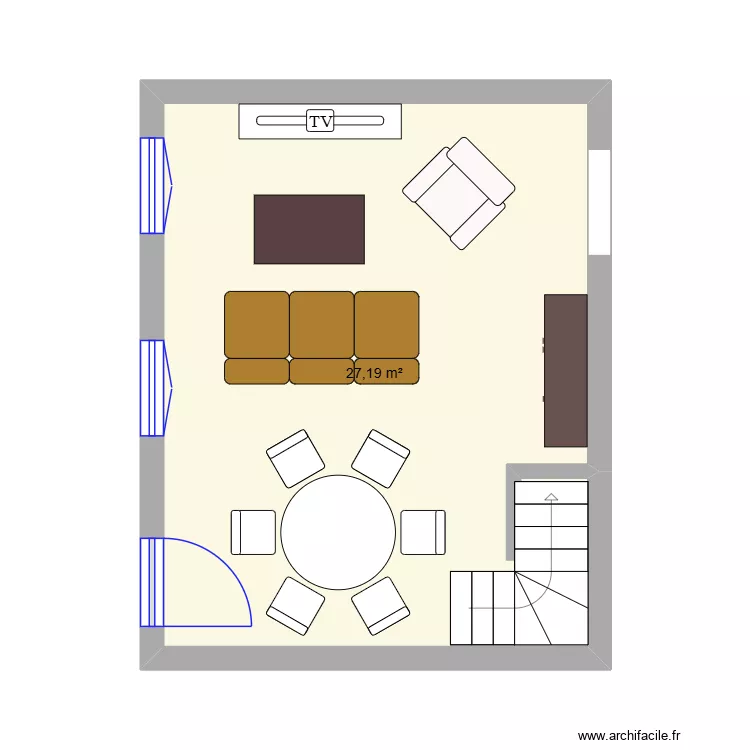 Plan. Plan de 1 Pièce et 27 m² Plan. Plan de 1 Pièce et 27 m²