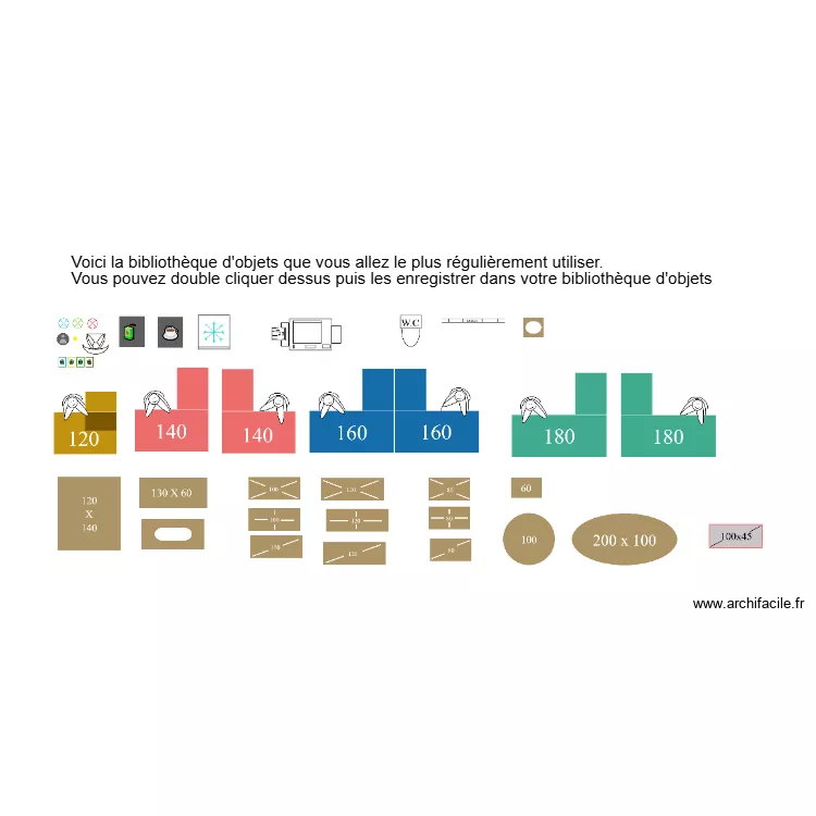 Biblioth&egrave;que d'objets GPS. Plan de 