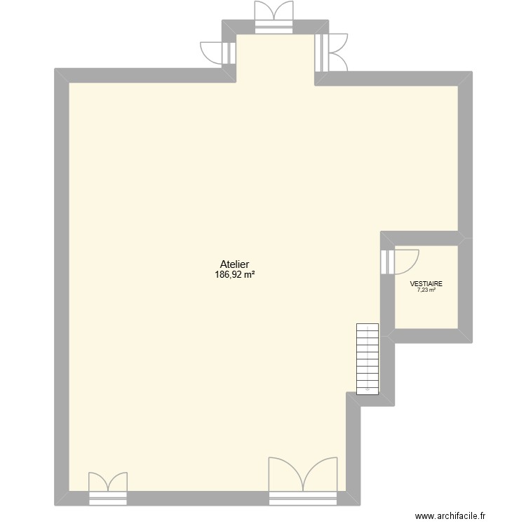 atelier laperriere. Plan de 2 pièces et 194 m2