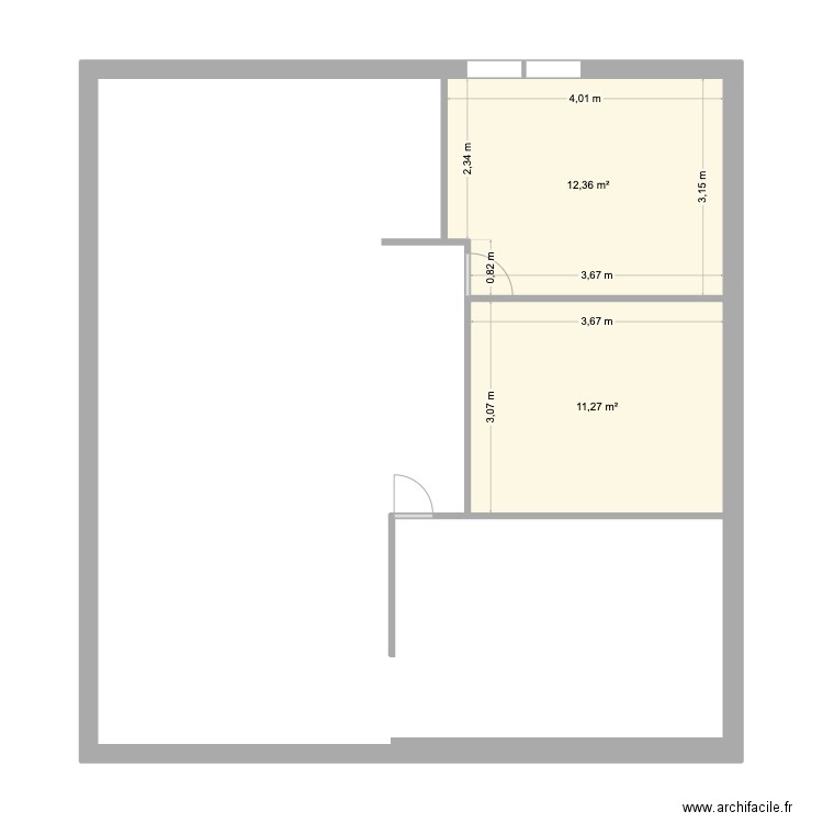 Paris15. Plan de 2 pièces et 24 m2