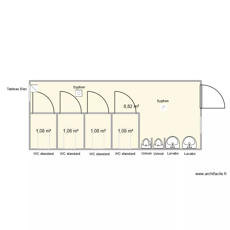 Sanitaire. Plan de 5 et 13 m² Sanitaire. Plan de 5 et 13 m²