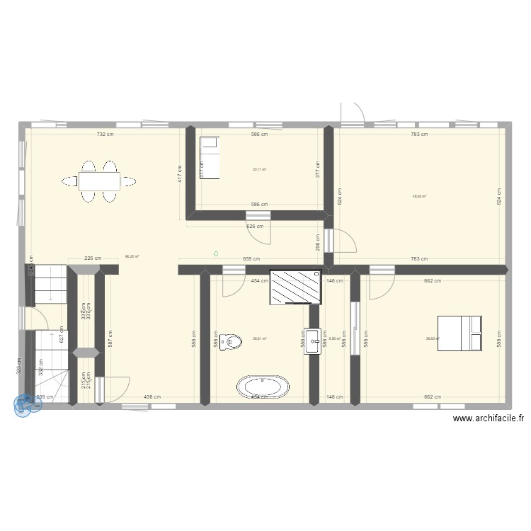 maison #1. Plan de 8 pièces et 246 m2