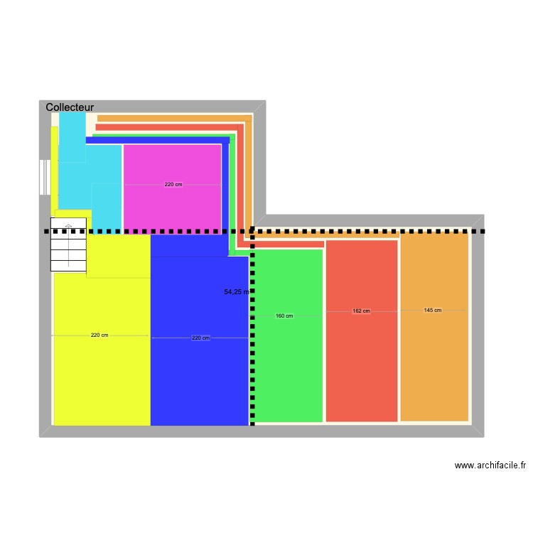 bren. Plan de 1 pièce et 54 m2