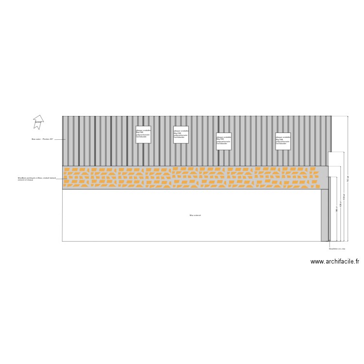 PC5 - façade mitoyenne AD106. Plan de 0 pièce et 0 m2
