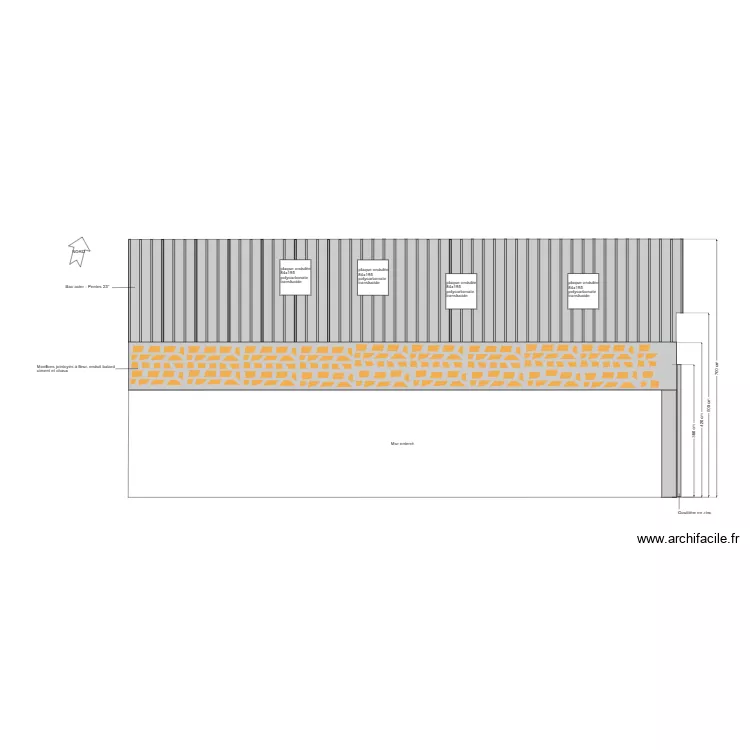 PC5 - fa&ccedil;ade mitoyenne AD106. Plan de 
