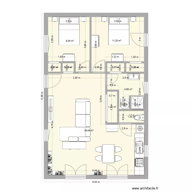TORDUE65m2. Plan de 10  et 65 m²