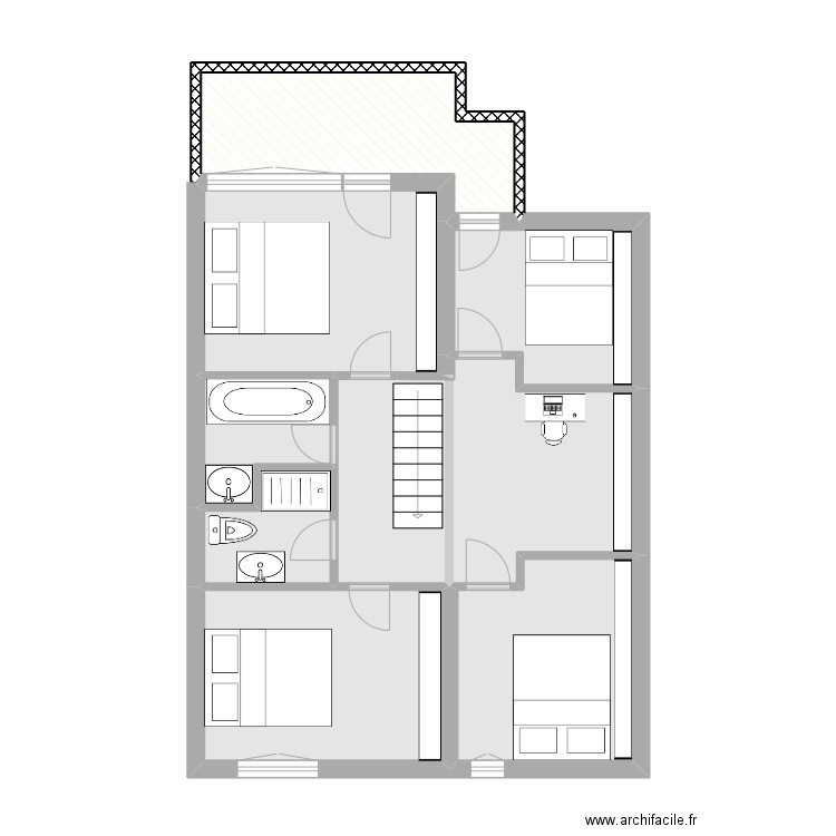 Ortolan 2eme. Plan de 8 pièces et 56 m2