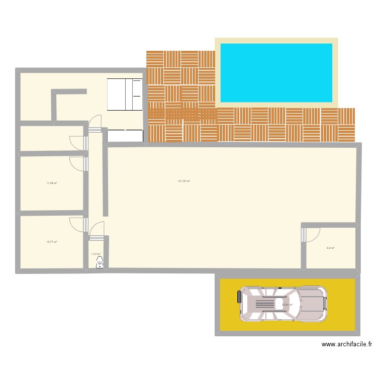 Maison 1. Plan de 6 pièces et 174 m2