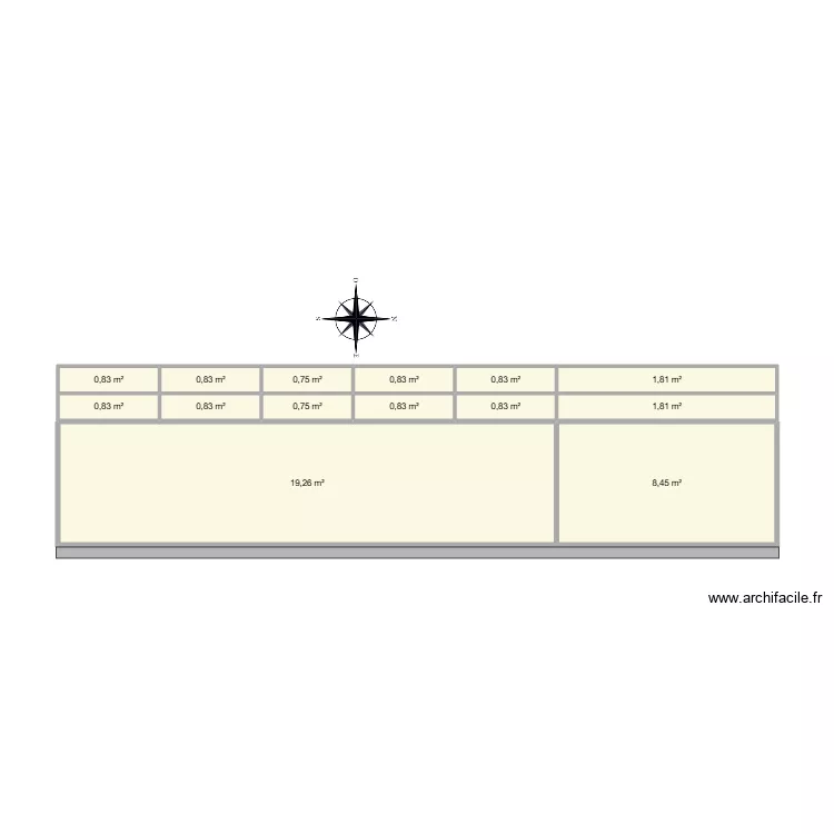 Bazoches 410 DP3 COUPE NORD. Plan de 14 et 39 m² Bazoches 410 DP3 COUPE NORD. Plan de 14 et 39 m²