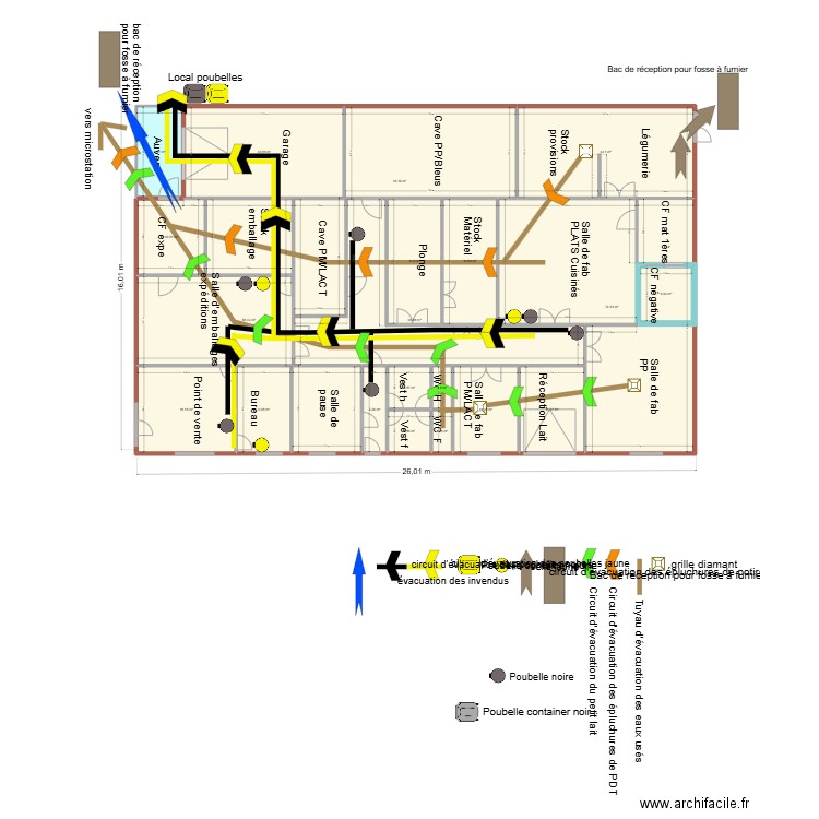 FRMOAGERIE PLAN 2B déchets. Plan de 20 pièces et 408 m2