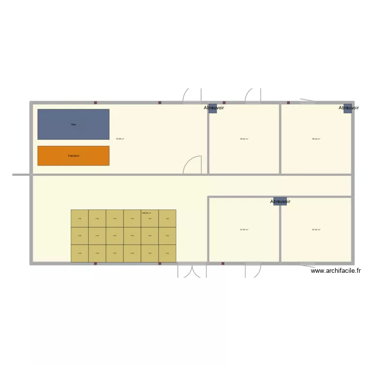 Batiumentvougy2. Plan de 6  et 294 m²