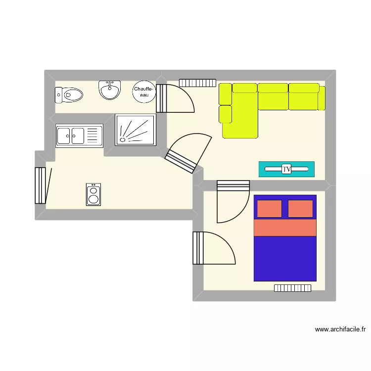 6 bis quinet. Plan de 4  et 25 m²