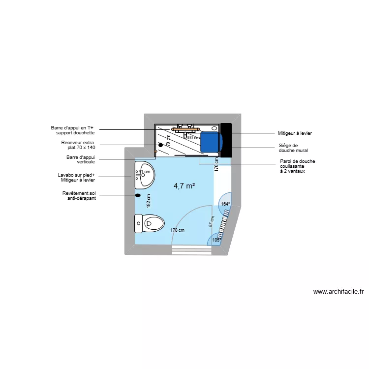 Projet CALISSON. Plan de 1  et 5 m²