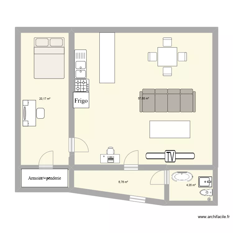 SoireeX. Plan de 5 et 92 m² SoireeX. Plan de 5 et 92 m²