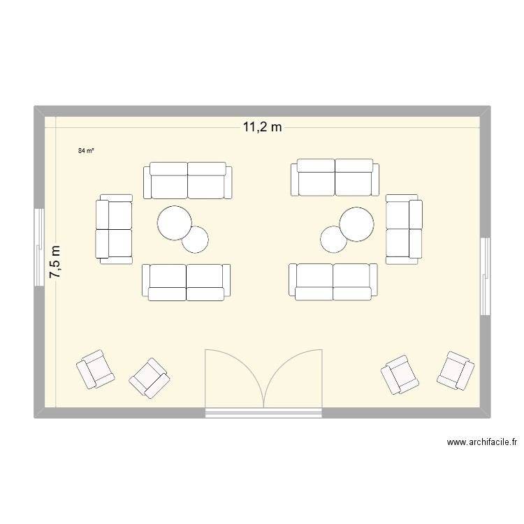 intérieur hopper n°2. Plan de 1 pièce et 84 m2