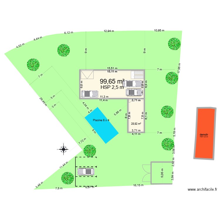peymenade 2 cadastre 2. Plan de 11 pièces et 512 m2