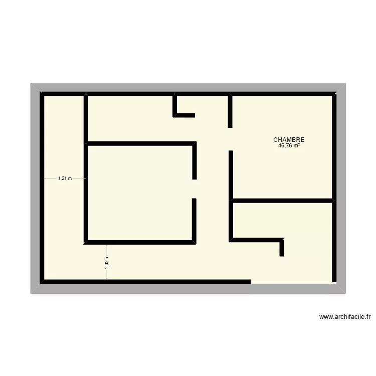 maison tetouane. Plan de 1  et 47 m²