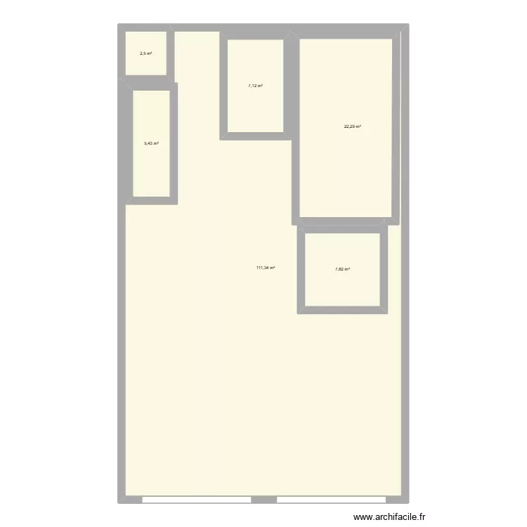 carrosserie. Plan de 6  et 213 m²