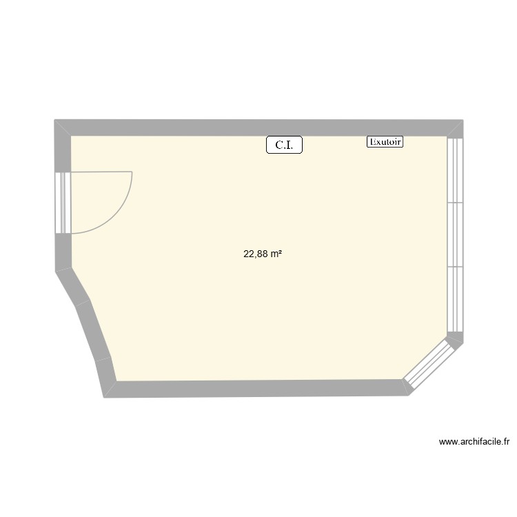 Bureau0 vide. Plan de 0 pièce et 0 m2