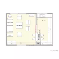 Cuisine en  U sans porte + table en bas