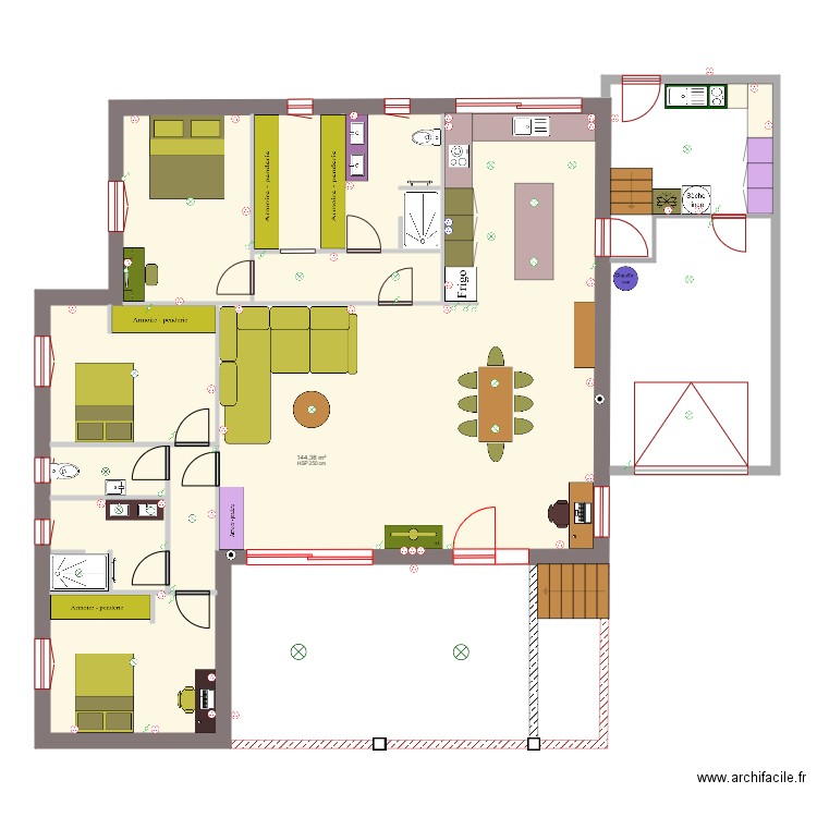 font de clarette interieur 3 SANS COTATION. Plan de 1 pièce et 144 m2