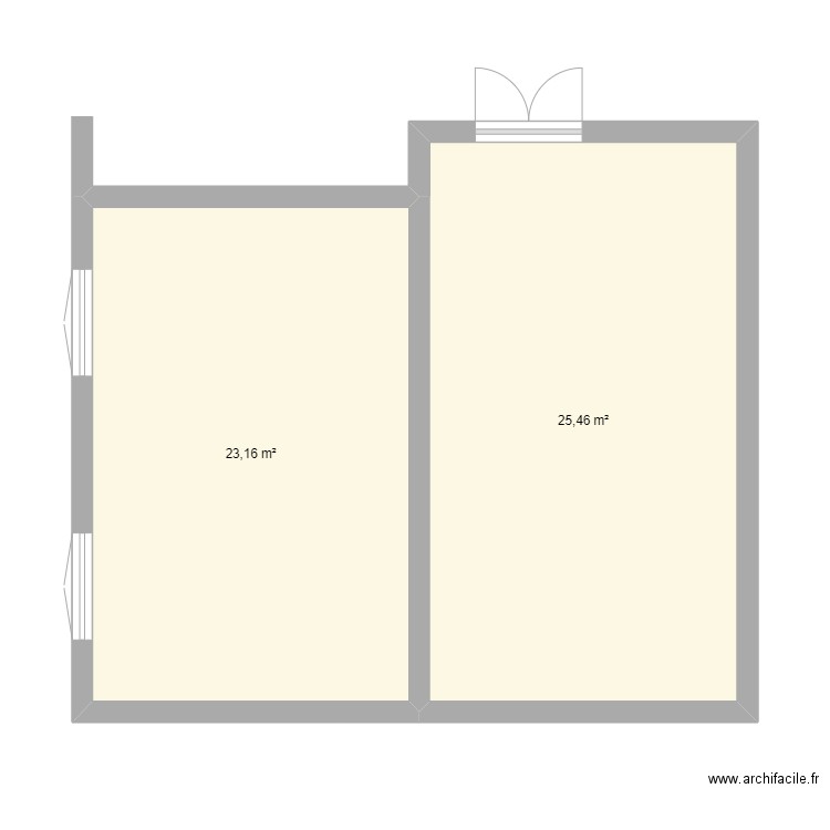 JPi. Plan de 2 pièces et 49 m2