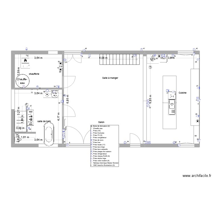 Antoine téo .pc. Plan de 4 pièces et 92 m2