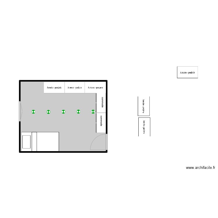 Les 3A. Plan de 1 pièce et 15 m2