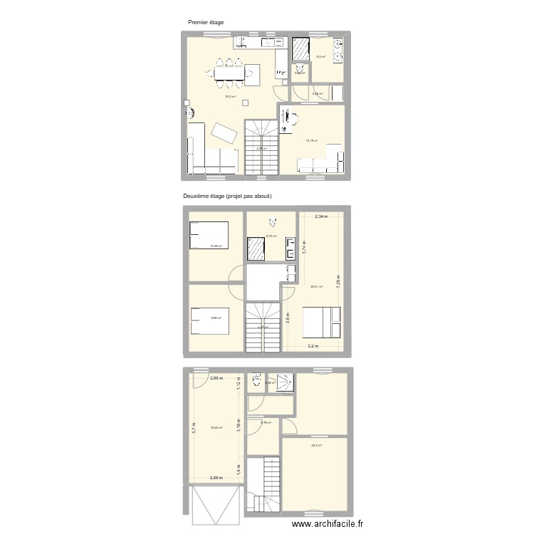 Pierre de Bayard. Plan de 15 pièces et 154 m2