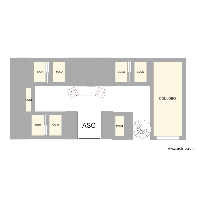 PLAN SPA. Plan de 9 pièces et 23 m2