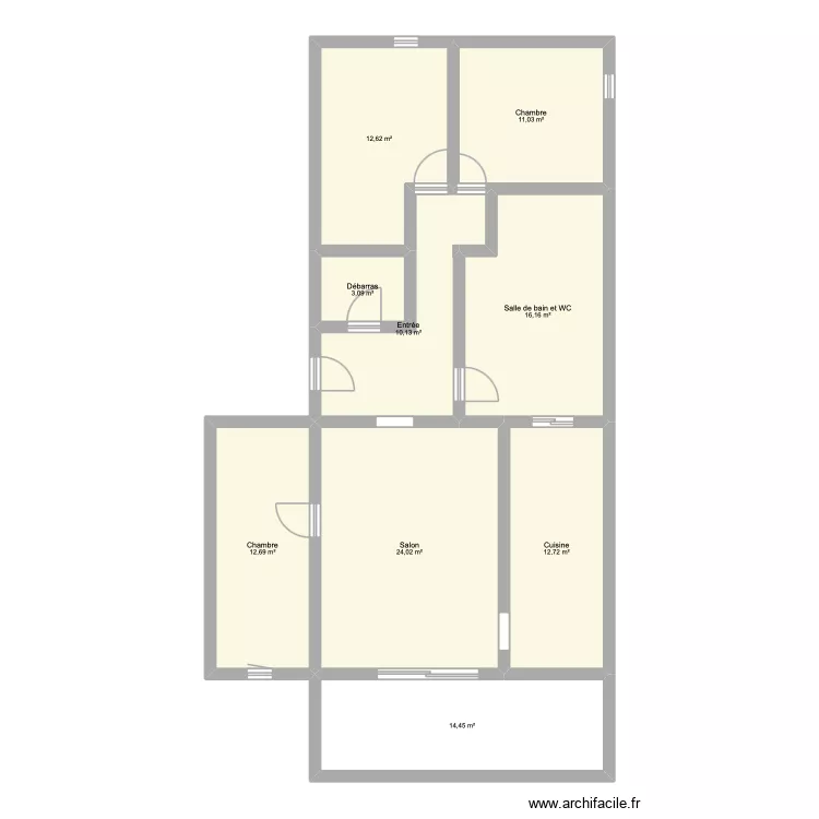 PLAN FANGO 1 JESS. Plan de 9  et 117 m²