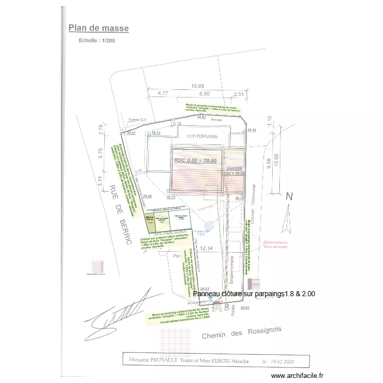 Plan de masse PC Cl&ocirc;ture. Plan de 
