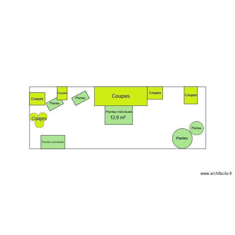 Extérieur. Plan de 1 pièce et 13 m2