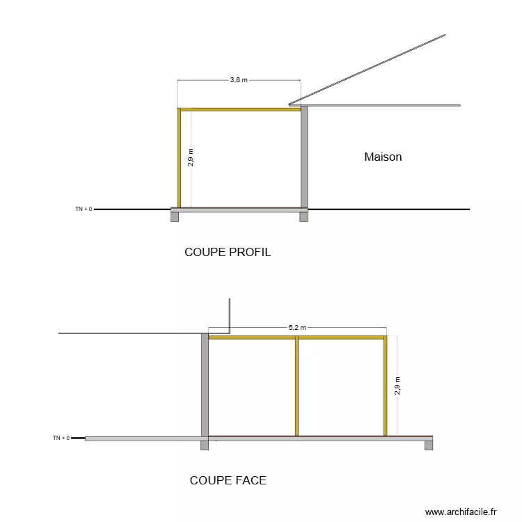PLANS DE COUPE pergola. Plan de 