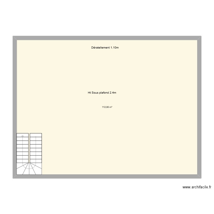 Bassoch R+1. Plan de 1 pièce et 112 m2