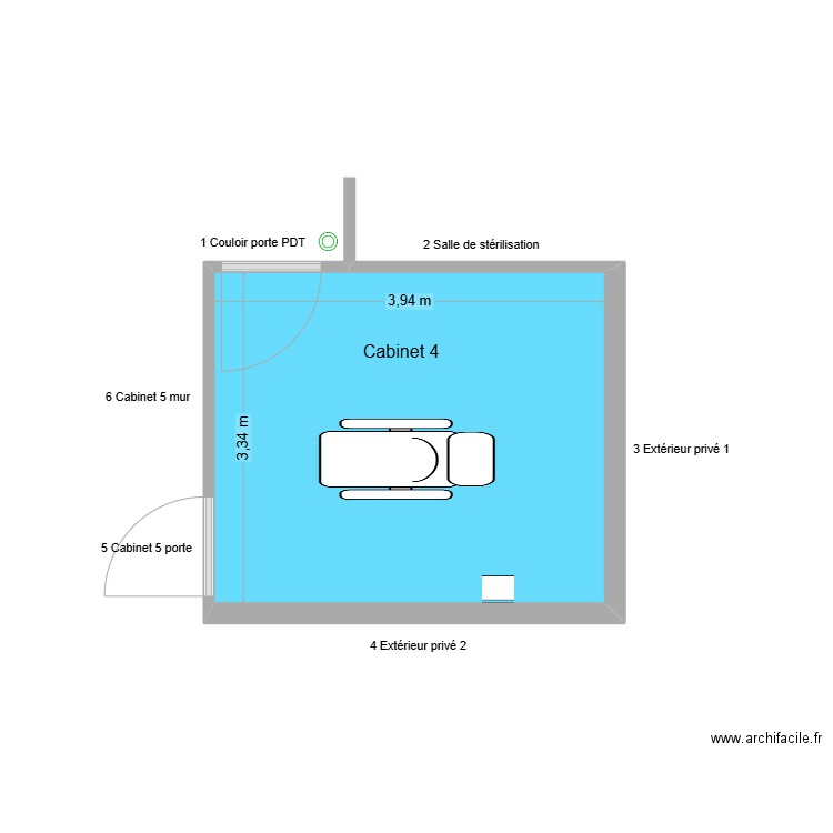 60704 Cabinet 4. Plan de 1 pièce et 13 m2
