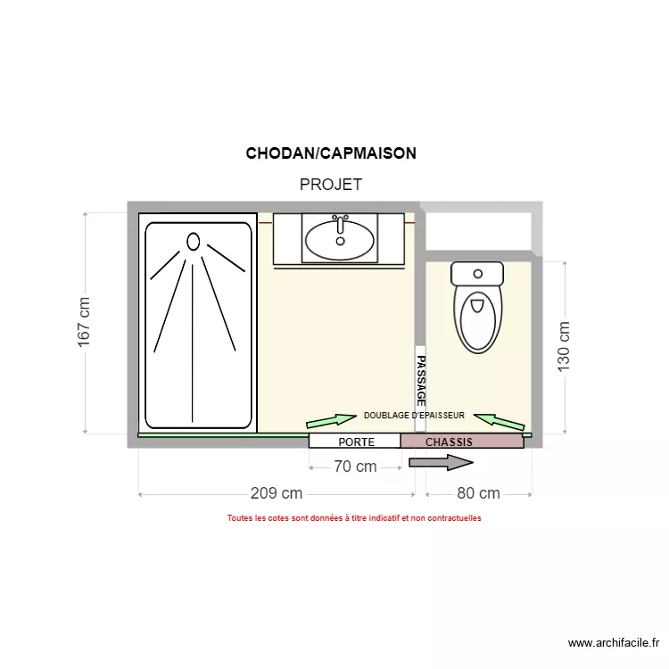 CHODAN (projet). Plan de 3  et 5 m²