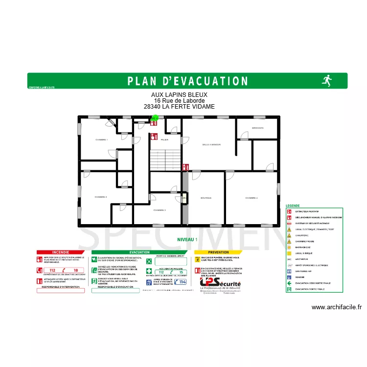 AUX LAPINS BLEUX. Plan de 