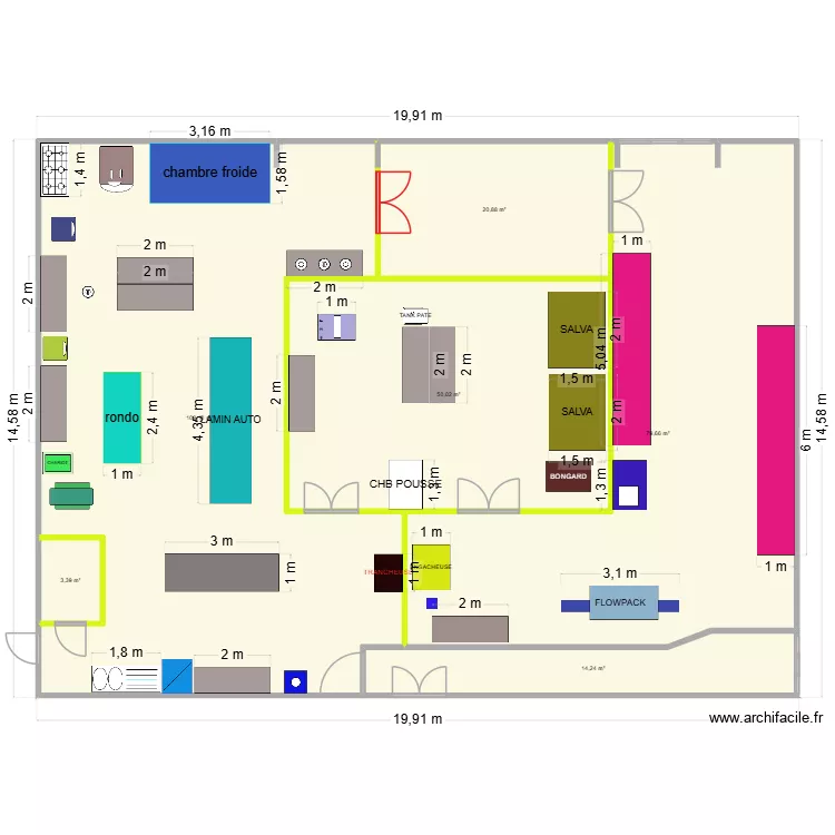 projet qper. Plan de 6  et 277 m²