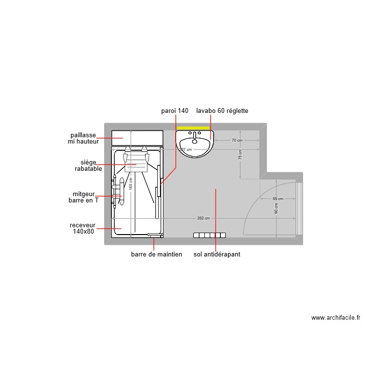 verite. Plan de 1 pièce et 4 m2