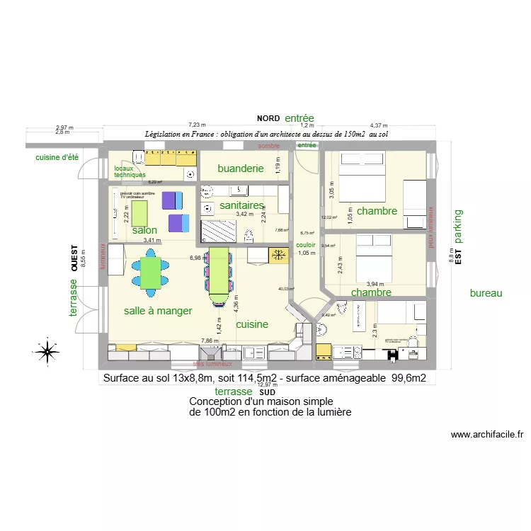 Maison Sud 100m2 07. Plan de Maison Sud 100m2 07. Plan de