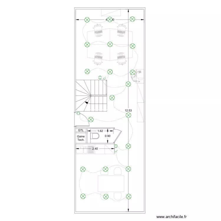 Bureau AUROD lumiere. Plan de Bureau AUROD lumiere. Plan de