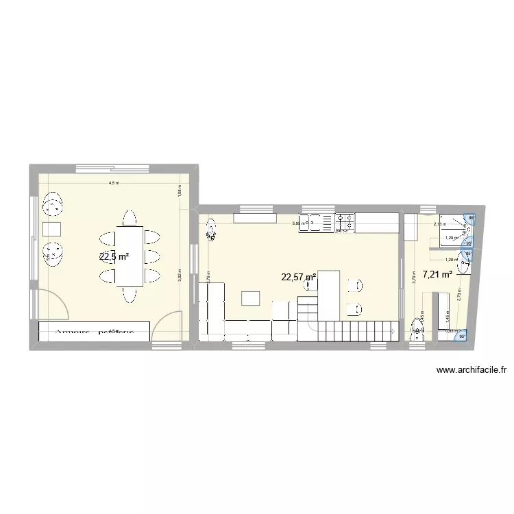 Bannalec Habitation. Plan de 3 pièces et 52 m²
